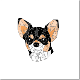 Chihuahua Black Stained Glass Posters and Art